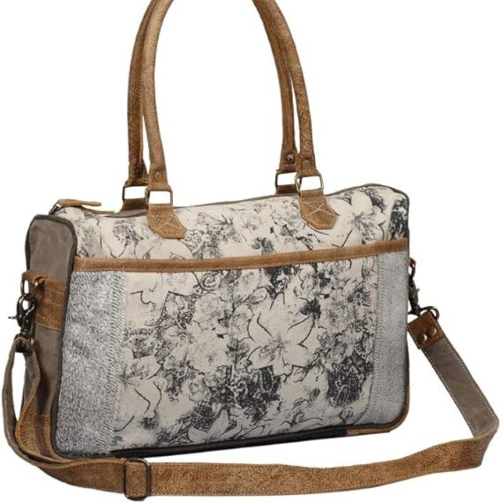 Myra Bag Lanyard Upcycled Canvas Messenger Weekender Bag NEW